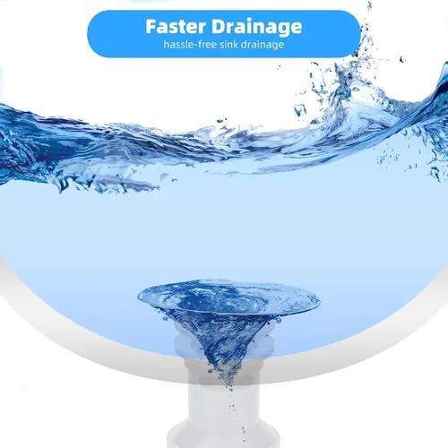 Vista 4 de Hibbent Paquete de 2 Tapones Universales de Drenaje para Fregadero de Baño, Colador de Drenaje Emergente con Desbordamiento, Tapón de Fregadero