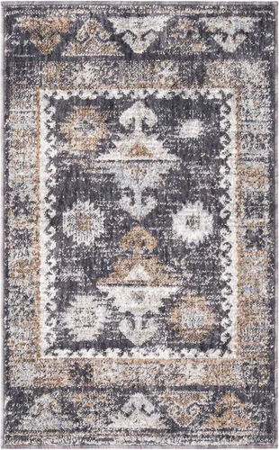 Vista 3 de Unique Loom Eco Southwestern Collection - Alfombra rectangular de 2 pies x 3 pies 0 pulgadas, color gris carbón/marfil