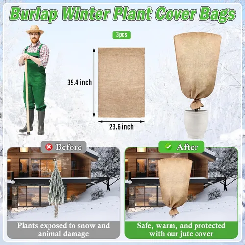 Vista 2 de Legigo Paquete de 3 bolsas de arpillera de 24 x 40 pulgadas para protección