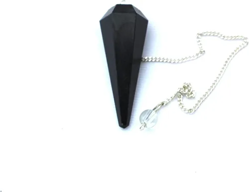 Vista 6 de Piedras preciosas de reiki, con forma de cono de turmalina negra y facetada para adivinación