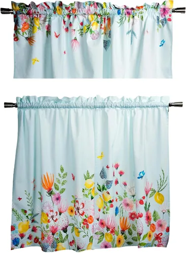 Vista 41 de Maison d' Hermine Juego de cortinas de cocina para ventanas, juego de cortinas de cocina 100% algodón, cenefas para el hogar [2 niveles