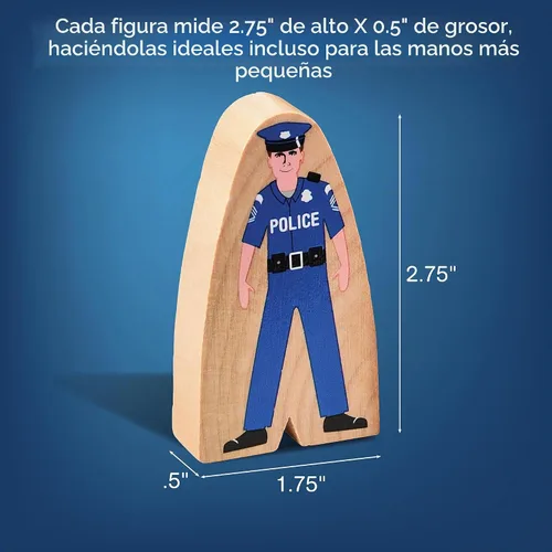 Vista 5 de Constructive Playthings Ayudantes comunitarios de madera, juego de 25