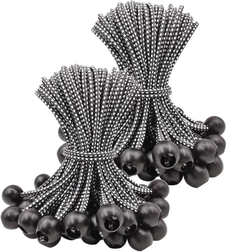 Vista 8 de Cuerdas elásticas de bolas de 6 pulgadas, 25 cuerdas elásticas pequeñas con bolas, mini bolas elásticas resistentes al aire libre para lona, toldo