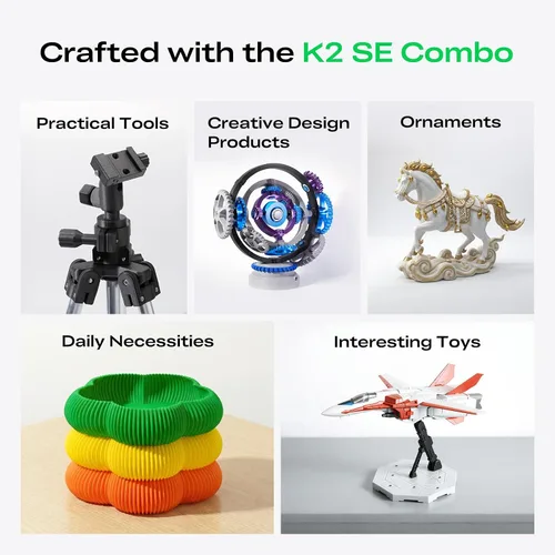 Vista 9 de Creality K2 SE Combo 3D Impresora, compatible con impresión multicolor con CFS, 19.685 in/s de alta velocidad, nivelación automática inteligente