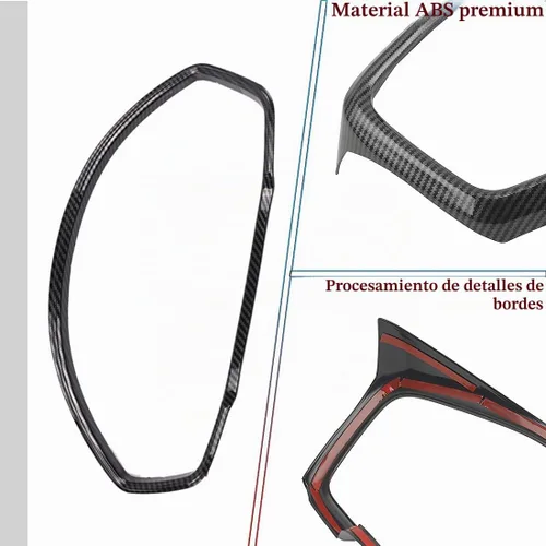 Vista 4 de MUXEE 11th Gen Civic Dash Board Instrument Panel Dial Dashboard Trim Cover Frame Trim for Honda Civic 2022 2023 2024 2025 2026 - ABS Carbon Fiber