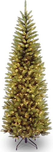 Vista 10 de National Tree (PEDD1–312–100) Douglas Árbol de navidad de tacto casi real con caída posterior y bisagras, 1000 luces claras