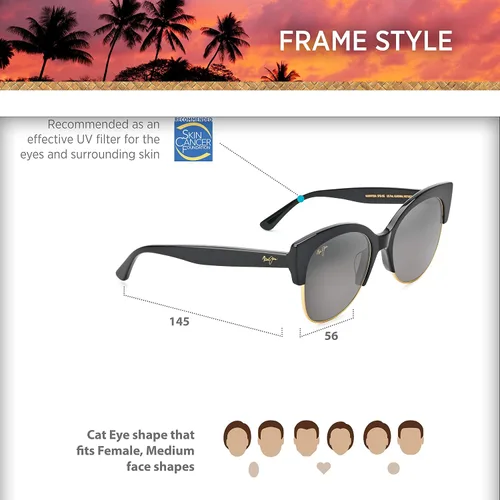 Vista 6 de Maui Jim Gafas de sol polarizadas Mariposa para mujer