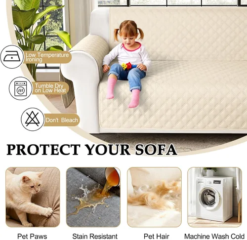 Vista 5 de HDCAXKJ Funda impermeable para sofá modular en forma de L, fundas seccionales de esquina lavables, a prueba de mascotas, protector de muebles