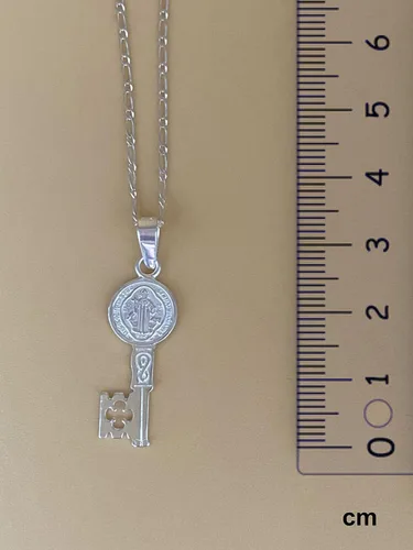 Vista 6 de Los Tesoros de Claudia, Colgante de plata 925 de San Benito para mujeres y hombres, incluye un collar de plata de 17.7 pulgadas. Medalla