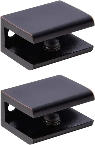 Vista 11 de 2 soportes ajustables de acero inoxidable 304 para estante con abrazadera de vidrio de 0.23 a 0.35 pulgadas, acabado dorado cepillado resistente Oro