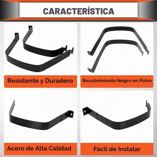 Vista 3 de Nuevas correas para tanque de combustible 26 o 35 galones, juego de dos para camioneta pickup Dodge Ram 1994-2002