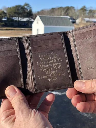 Vista 3 de Genuine Leather Tri Fold Personalized Mens Wallet (777)