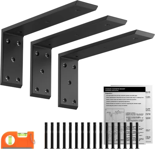 Vista 9 de Soportes de soporte de encimera de 20 pulgadas, paquete de 4, soportes Negro