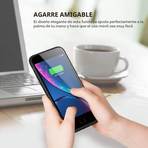 Vista 3 de Funda de batería para iPhone 6s Plus/6 Plus/7 Plus/8 Plus, 8500 mAh, funda de carga portátil de 8500 mAh, paquete de batería externa para iPhone 6s
