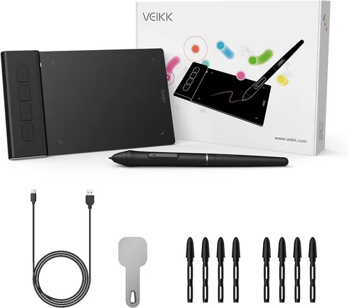 Vista 10 de VEIKK Tableta de dibujo VK430 4x3 pulgadas OSU, 8192 niveles de presión de la pluma Portable Computer Graphics Tablets with 4 Shortcut Keys
