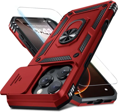 Vista 157 de Janmitta Funda para iPhone 8 Plus/7 Plus/6 Plus, Cubierta de Teléfono con Cubierta Deslizante Integrada para Lente de Cámara + Protector