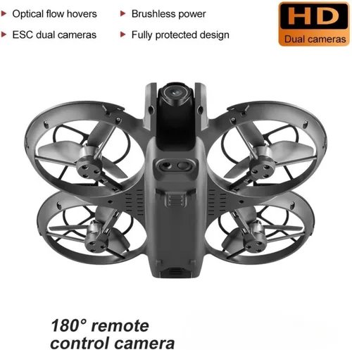 Vista 9 de Hobby Mini Drone con pantalla de visualización, cámaras duales, protector de hélice de 360°, posicionamiento de flujo óptico, motor sin escobillas
