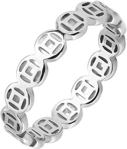 Vista 5 de HUASAI Anillo de Feng Shui de cobre para hombres y mujeres, anillo de dinero de la fortuna, anillo de dedo de oro rosa, anillo de plata, joyería