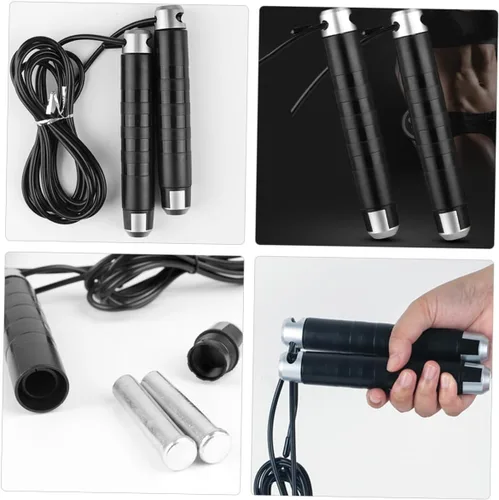 Vista 7 de GALPADA Weighted Skipping Rope with Anti-skid Handles for Exercise Physical Education Equipment for Gym Home Outdoor Fitness Metal Plastic Design