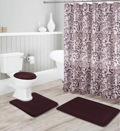 Vista 8 de Kids Zone Home Linen - Juego de accesorios de baño de 16 piezas: tapete de ducha antideslizante, tapete de pie de sanitario antideslizante, tapa