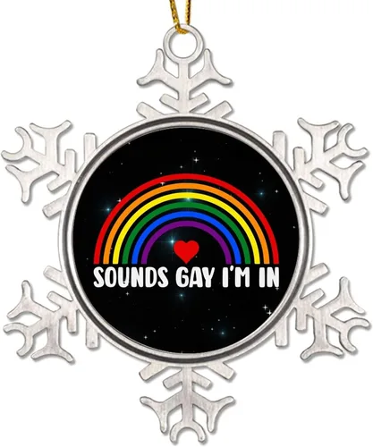 Vista 8 de Adornos de decoración de árbol LGBT Pride United by Love Adornos para árbol de Navidad gay, igualdad de género, orgullo arcoíris LGBTQ, Mes