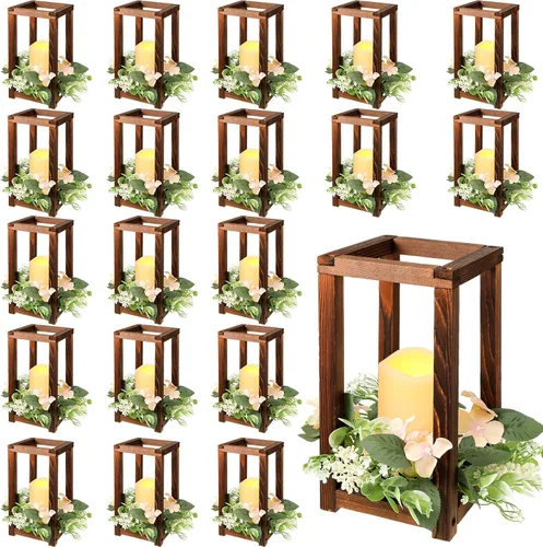 Vista 7 de Hushee Juego de 60 velas de madera para centros de mesa de boda, color Negro