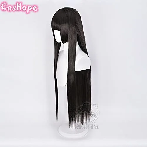 Vista 4 de Uearlid Jabami Wig Kakegurui Cosplay Women Long Straight Black Wig Cosplay Anime Cosplay Heat Resistant Synthetic Wigs Coser Wig