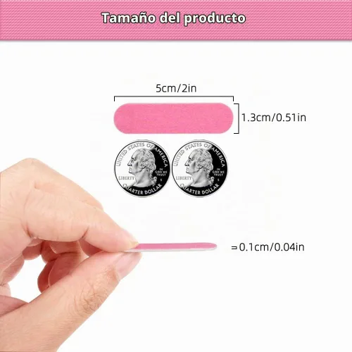Vista 2 de Mini lima de uñas a granel 300 piezas (grano 180/240), limas de uñas desechables de doble cara, tableros de esmeril para el hogar o herramientas