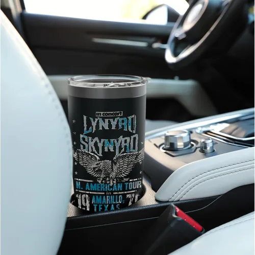 Vista 6 de Lynyrd Skynyrd In Concert Amarillo Texas Vintage Rock 1970 - Vaso aislado de acero inoxidable