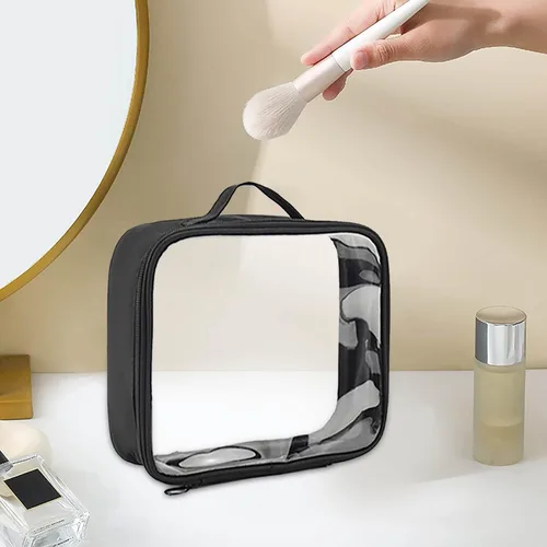 Vista 2 de Cuidado de la piel titular transparente viaje cosmético bolsa de almacenamiento de maquillaje