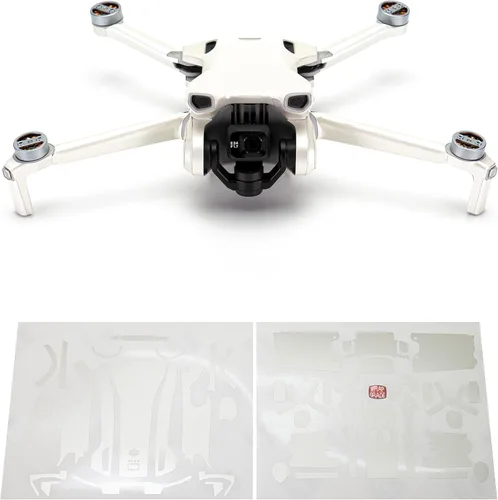Vista 6 de WRAPGRADE Pegatinas de piel compatibles con DJI Mini 3 Unidad principal (verde militar)