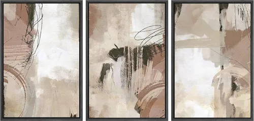 Vista 146 de SIGNWIN Lienzo enmarcado para pared, juego de arte abstracto de serenidad costera, ilustraciones abstractas junto al mar, arte moderno, decorativo