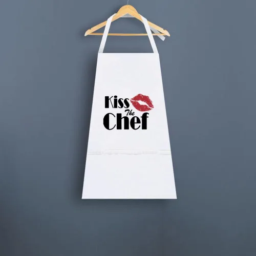 Vista 7 de Kiss The Chef - Delantal para adulto, Blanco