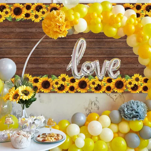 Vista 6 de Tegeme 1 mantel rústico de plástico con grano de madera de girasol, estilo vintage, rectangular, mantel para mesa de comedor, cocina, fiesta