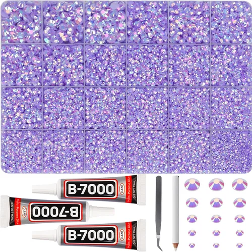Vista 30 de 11000Pcs Silver Clear Rhinestones Bedazzling Kit, Bedazzled Gems Flatback