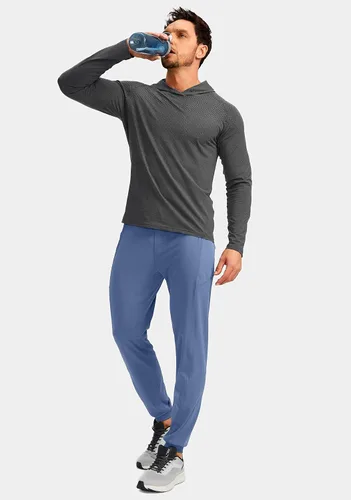 Vista 6 de G Gradual Pantalones deportivos para hombre con bolsillos con cremallera elásticos cónicos pantalones deportivos para hombre entrenamiento correr