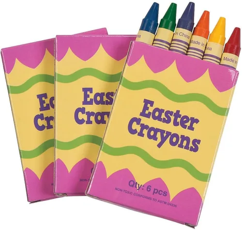 Vista 3 de Fun Express - Crayones de cera de Pascua (6Pc/caja, 4Dz) para Pascua - Suministros básicos - Dibujo - Crayones - Pascua - 48 piezas