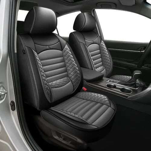 Vista 43 de 2 Fundas de Asiento Delantero Compatibles con Honda HRV Sport, LX, EX, EX-L, Touring 2016-2025 - Fundas de Asiento de Cuero Impermeables y #014 Beige