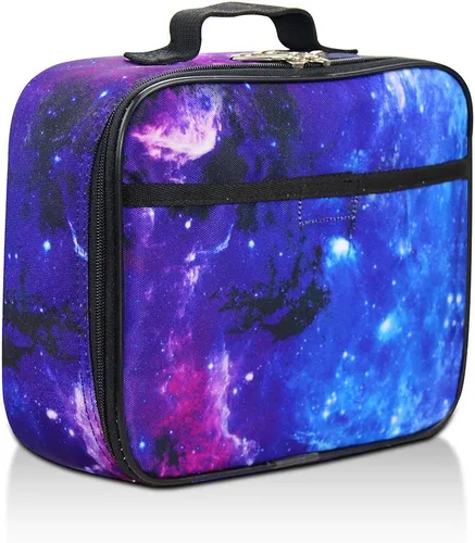 Vista 12 de Lonchera infantil de Fenrici, para niñas, adolescentes, mujeres, bolsa de almuerzo aislada, compartimentos de lados suaves, espaciosos, sin BPA Negro