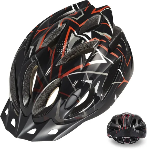 Vista 19 de Zacro Casco de bicicleta para adultos, ligero para hombres y mujeres, cómodo con almohadillas y visera, casco de bicicleta certificado para adultos