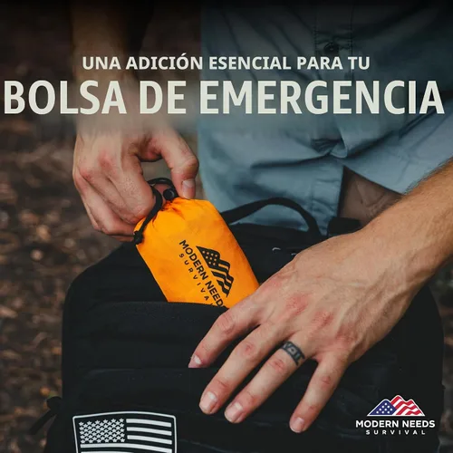 Vista 8 de MODERN NEEDS Emergency Sleeping Bag Survival Emergency Blanket, Bivy Sack & Emergency Bivy for Survival Supplies, Hiking Survival Kit, Compact