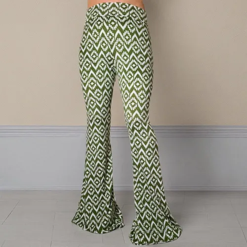 Vista 93 de ShopMyTrend - Pantalones de yoga largos con piernas anchas y acampanadas estilo palazzo, con cintura alta, para mujer