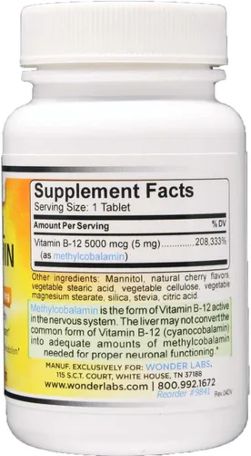 Vista 2 de Metilcobalamina B12, Vitamina B-12 sublingual, 0.00017 oz, 120 comprimidos