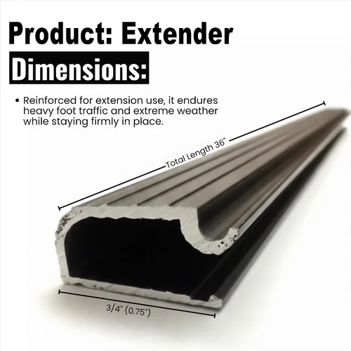 Vista 3 de KC Hardware Extensión de umbral de aluminio, extensor de umbral de puerta de alta resistencia para umbral existente, transición suave de puerta, uso
