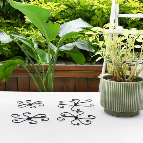 Vista 7 de Yohsnor Monstera - Gancho de soporte para plantas, 4.1 x 4.1 pulgadas, 5 unidades, sistema de soporte de tallo ajustable duradero, protección suave