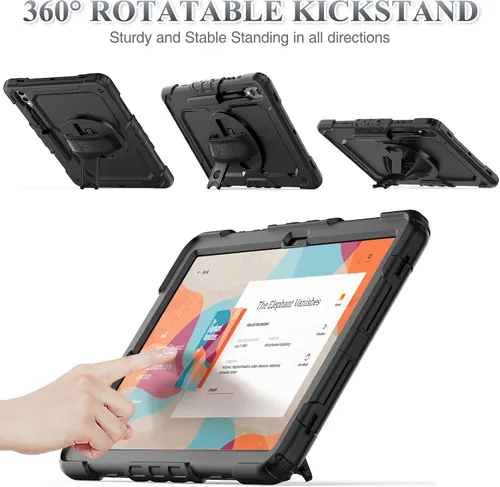 Vista 4 de SEYMAC stock Funda para tableta Samsung Galaxy Tab S9 Plus de 12.4 pulgadas 2023 con protector de pantalla y soporte para lápiz