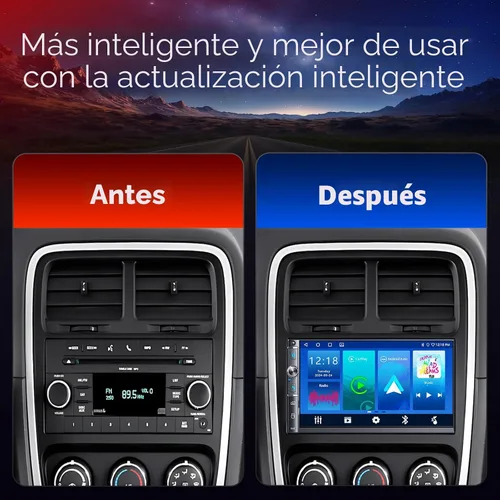 Vista 8 de Estéreo de auto doble DIN con pantalla táctil HD de 7 pulgadas, Apple Carplay inalámbrico y Android Auto, Bluetooth, 240W, SWC, salida de subwoofer