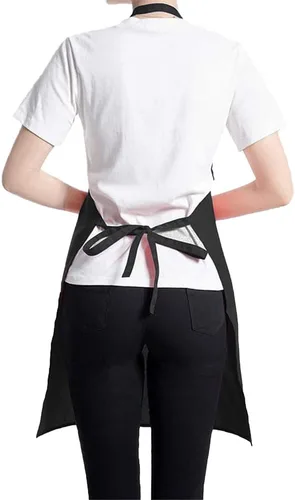 Vista 7 de Delantal de chef para hombres y mujeres, paquete de 5 delantales unisex con 2 bolsillos, delantales de cocina lavables para cocinar, hornear