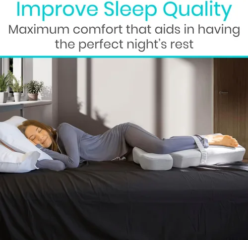 Vista 11 de Xtra-Comfort - Almohada para las piernas para dormir de lado - Almohada para el dolor de cadera para entre las piernas - Cuña de espuma