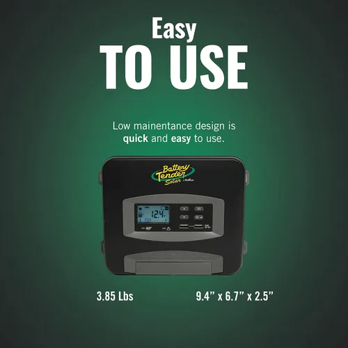 Vista 4 de Battery Tender Controlador de carga solar MPPT de 30 amperios con pantalla LCD para uso con baterías de plomo ácido de 12 voltios/24 voltios, AGM